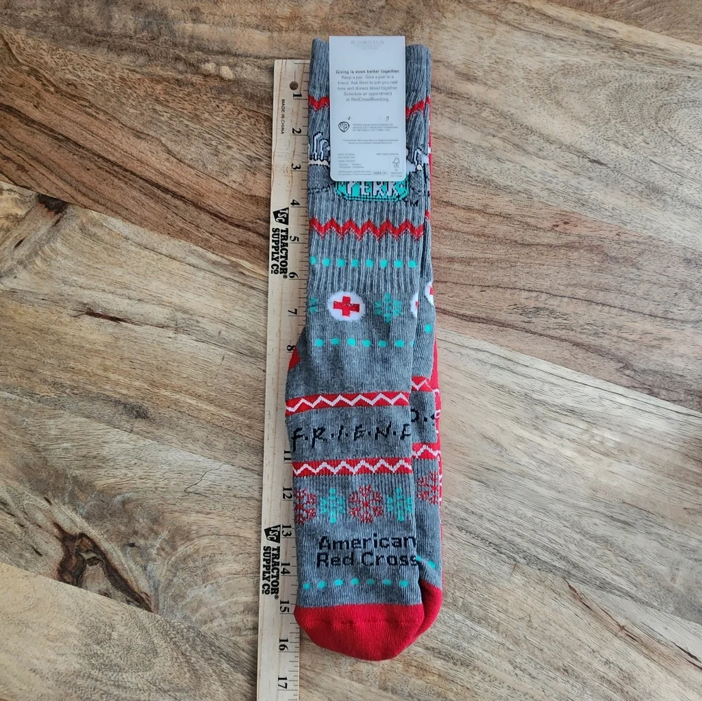 Friends Central Perk and American Red Cross Snowflake Socks